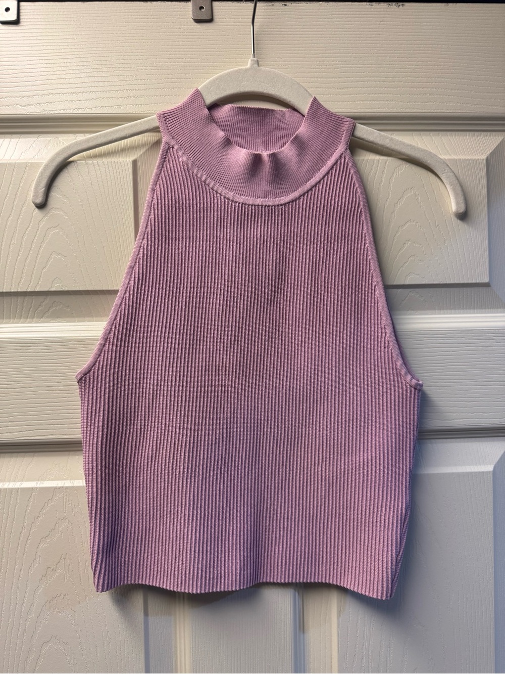 Aritzia Babaton Sculpt Knit Mockneck Tank Mauve Pink M